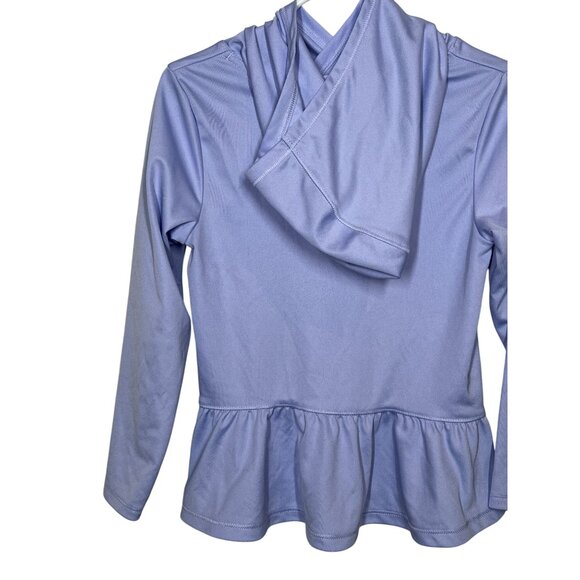 Adidas Girls Purple Logo Hoodie Peplum Active Top Size 4 - Picture 8 of 11